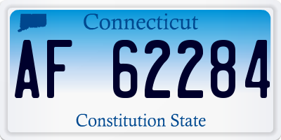 CT license plate AF62284