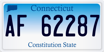 CT license plate AF62287