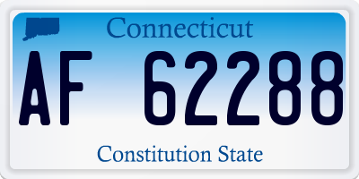 CT license plate AF62288