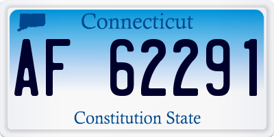CT license plate AF62291