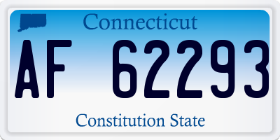 CT license plate AF62293