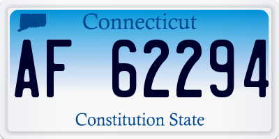 CT license plate AF62294