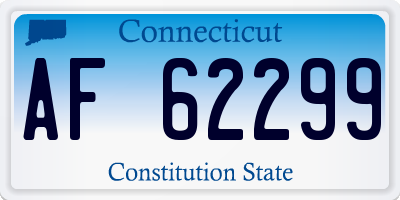 CT license plate AF62299