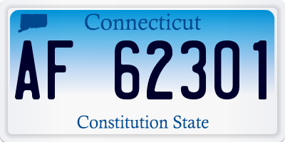 CT license plate AF62301