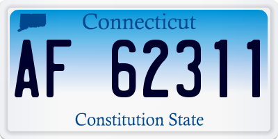 CT license plate AF62311