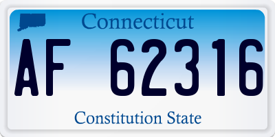 CT license plate AF62316