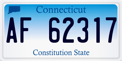CT license plate AF62317