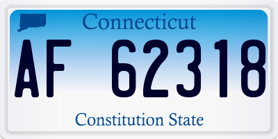 CT license plate AF62318