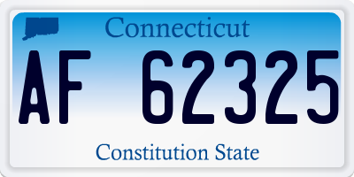 CT license plate AF62325