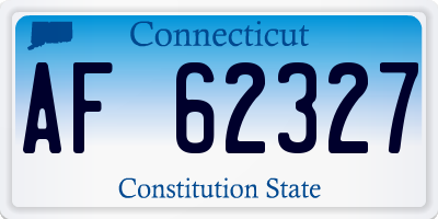 CT license plate AF62327