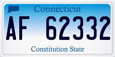 CT license plate AF62332