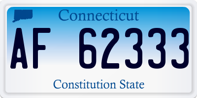 CT license plate AF62333