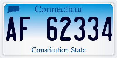 CT license plate AF62334