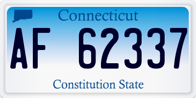 CT license plate AF62337