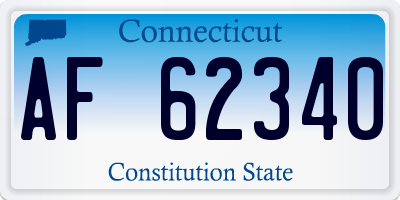 CT license plate AF62340