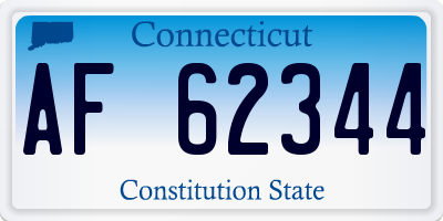 CT license plate AF62344