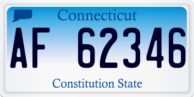 CT license plate AF62346