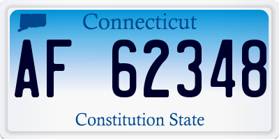 CT license plate AF62348