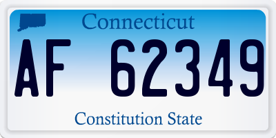 CT license plate AF62349