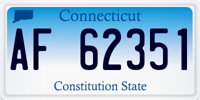 CT license plate AF62351
