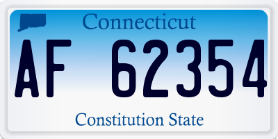 CT license plate AF62354
