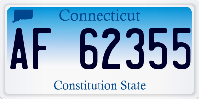 CT license plate AF62355