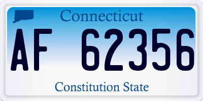 CT license plate AF62356