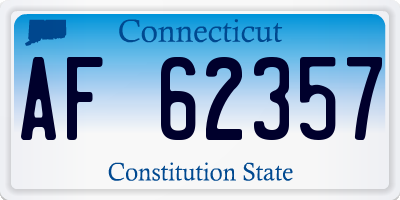 CT license plate AF62357