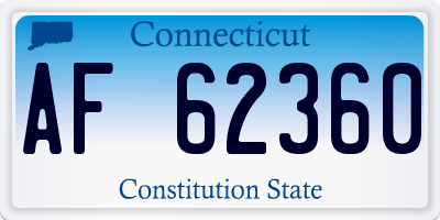 CT license plate AF62360