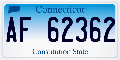 CT license plate AF62362