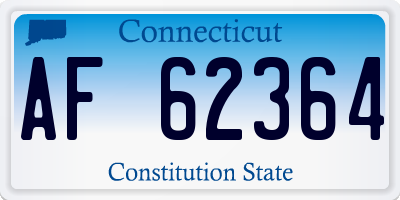 CT license plate AF62364