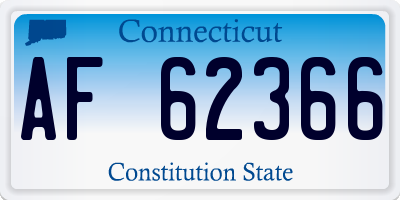 CT license plate AF62366