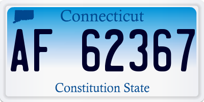 CT license plate AF62367