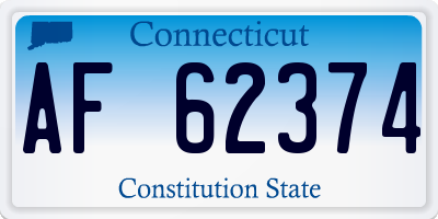CT license plate AF62374