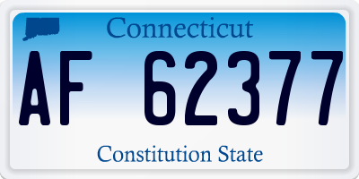 CT license plate AF62377
