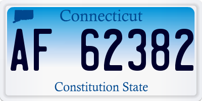 CT license plate AF62382