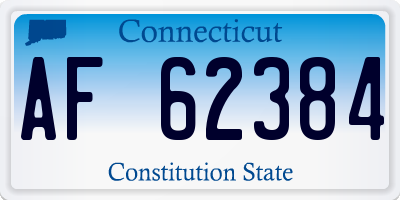 CT license plate AF62384