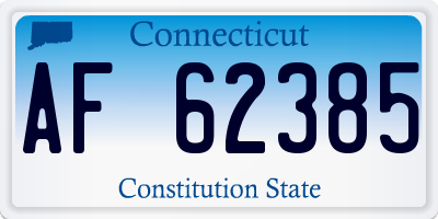 CT license plate AF62385