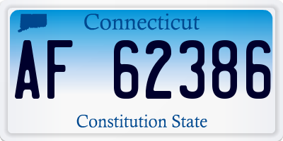 CT license plate AF62386