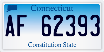 CT license plate AF62393