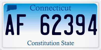 CT license plate AF62394