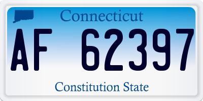 CT license plate AF62397