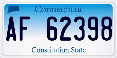 CT license plate AF62398