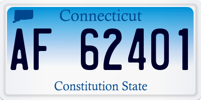 CT license plate AF62401