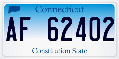 CT license plate AF62402