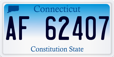 CT license plate AF62407