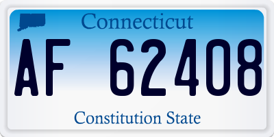 CT license plate AF62408