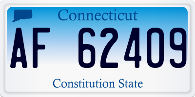 CT license plate AF62409