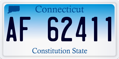 CT license plate AF62411