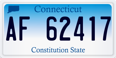 CT license plate AF62417
